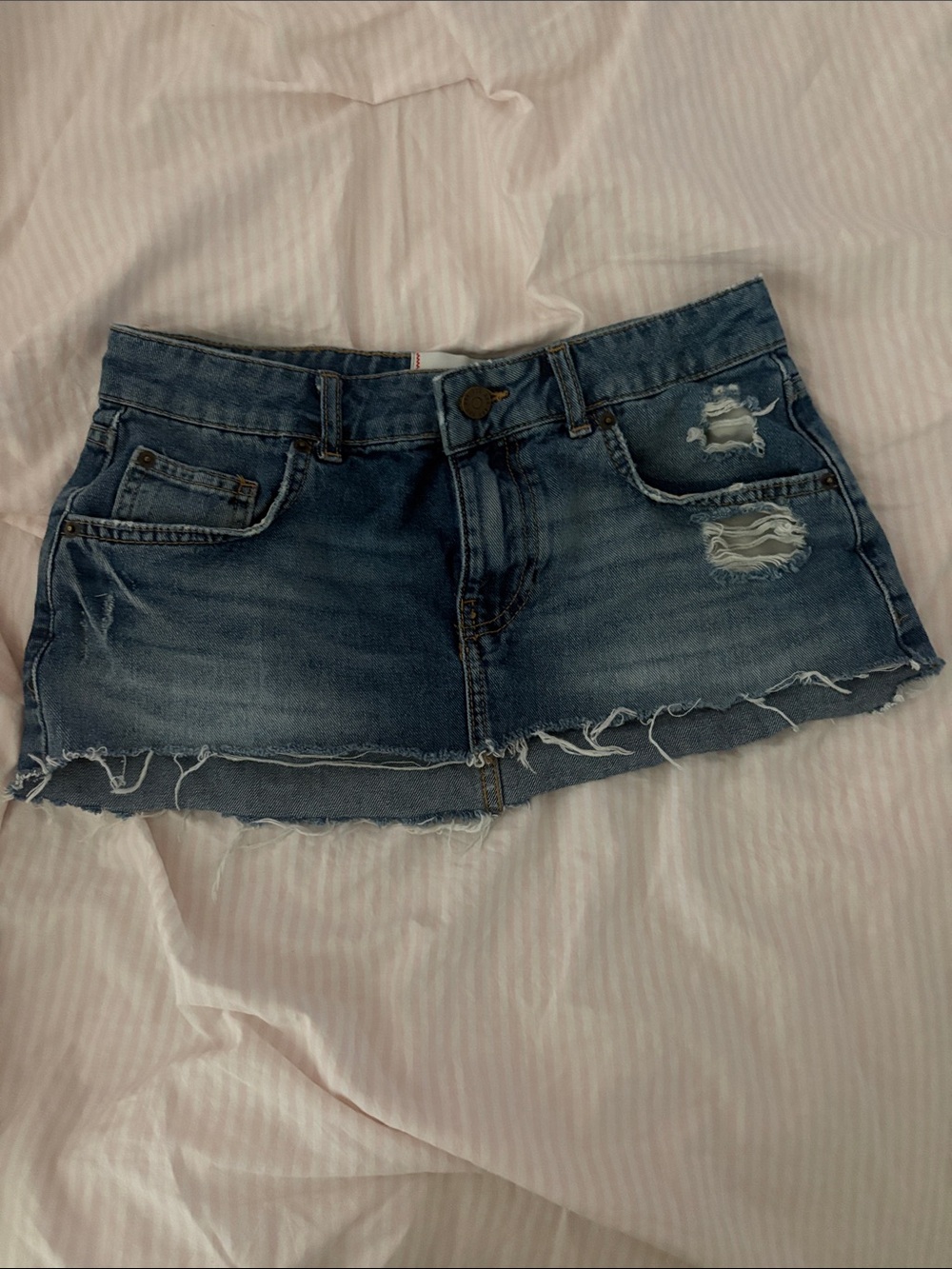NWOT Urban Outfitters BDG Light Blue EXTREME MINI Denim Skirt